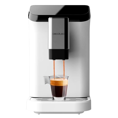 Cecotec Superautomatische Kaffeemaschine Cremmaet Macchia White. 1350 W, Thermoblock, 19 Bar Pumpendruck, Plug&Play-System, Kaffeevorratsbehälter mit integrierter Mühle, Automatische Reinigung von Cecotec