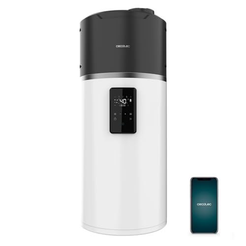 Cecotec Thermo mit Aerotermie von 80 l, AeroThermal 80 Water Connected, energiesparend, geringer Verbrauch, Touchscreen, Steuerung über App, R290, Temperatur bis 75 ºC von Cecotec