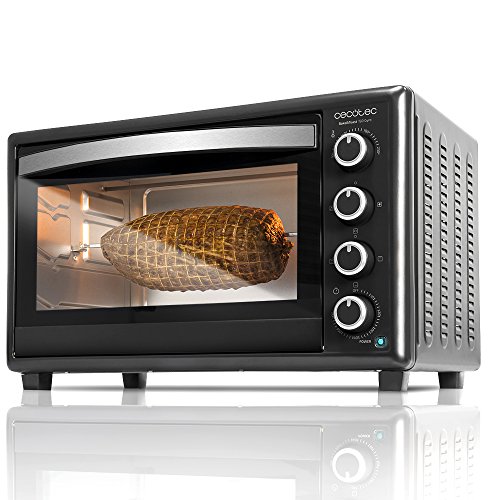Cecotec Tisch- Umluftofen Bake&Toast Gyro - Kapazität von 46 Liter, 2000 W, 12 Modi, Temperatur bis 230ºC und Timer bis 60 Minuten, Inklusive Zangen Zubehör. (Schwarz, 750) von Cecotec