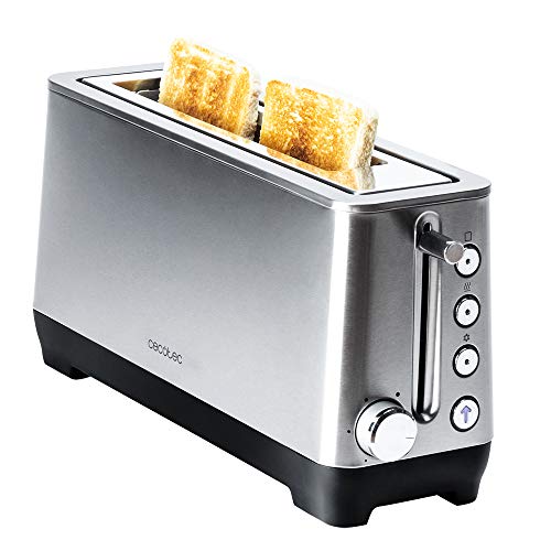 Cecotec Toaster BigToast Extra. Extra breiter, langer Steckplatz, Leistung 1100 W, 4 voreingestellte Funktionen, 6 Leistungsstufen von Cecotec