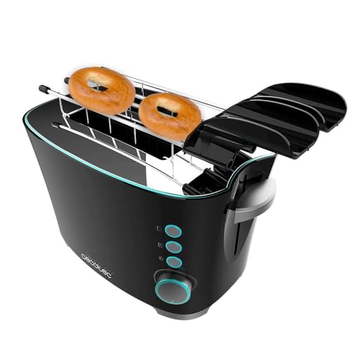 Cecotec Toaster Toast&Taste Double B, 650W Leistung, Doppel-Schlitz für 2 Toasts, Automatische Abschaltung und Pop-up-Funktion, Krümelablage, Extra-Lift-System, Selbstzentrierung, inklusive Zange von Cecotec