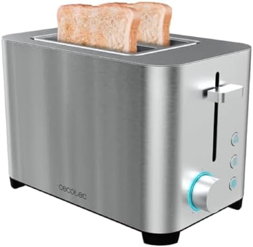 Cecotec Toaster YummyToast - mit einem langen Schlitz, Edelstahloberflächen, 5 Leistungsstufen, 2 vorkonfigurierten Funktionen, Krümelschublade (850 W) von Cecotec