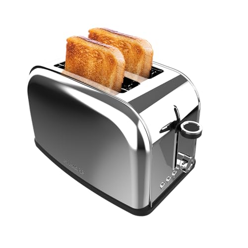 Cecotec Vertikaler Toaster 2 Kurzschlitze Toastin' time 850 Inox Lite, 850 W, 2 Scheiben Brot, 3,8 cm breiter Schlitz, Brötchenaufsatz und Krümelschublade, Edelstahl von Cecotec