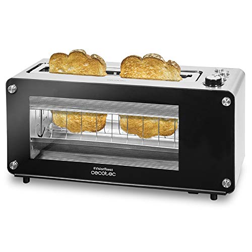 Cecotec Toaster VisionToast, 1260 W, 2-Scheiben-Kapazität, Glastüren, XL-Schlitz, 7 Bräunungsstufen, 3 Funktionen, 7 Positionen, Edelstahl-Oberfläche von Cecotec