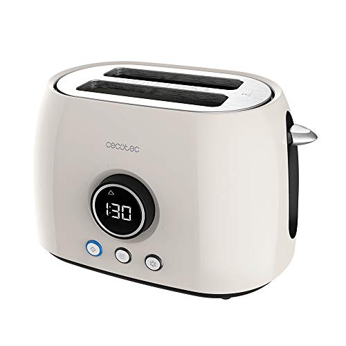 Cecotec Tostadora digital ClassicToast 8000 Biege Double. 800 W, 2 extra breiten kurzen Schlitzen, 3 voreingestellte Funktionen von Cecotec