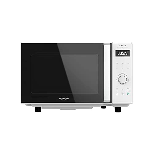 Cecotec Touch-Mikrowelle ohne Teller GrandHeat 2500 Flatbed Touch White. 800 W, 25 Liter Fassungsvermögen, 8 vorkonfigurierte Funktionen, Timer von Cecotec