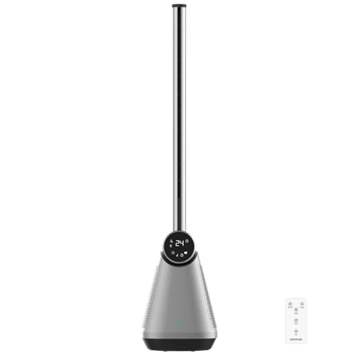 Cecotec - Turmventilatoren EnergySilence 9890 Skyline Bladeless Dark, ohne 100 cm, 50 W, Touch -LED -Bildschirm, Fernbedienung, 3 Modi, 3 Geschwindigkeiten, 15 -Stunden -Timer, 40º -Schwingung von Cecotec