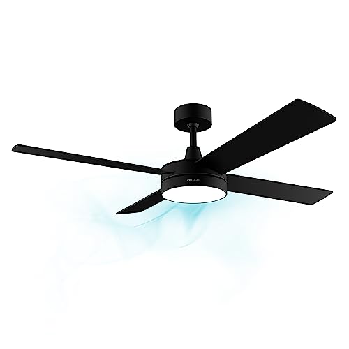 Cecotec Deckenventilator mit Fernbedienung, Timer und LED-Licht EnergySilence Aero 5200 Line, 60 W, Kupfermotor, 132 cm (52"), 4 Klingen, 3 Geschwindigkeiten, Winterfunktion (Schwarz) von Cecotec