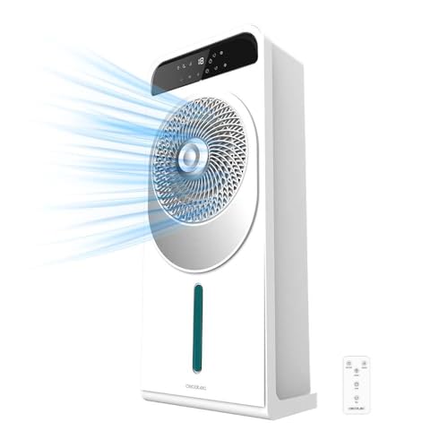 Cecotec - Verdunstungskühler mit EnergySilence 5000 Cool Wave Fernsteuerung 28W, DC Motor, 5L Tank, LED Display, Touch Control, 12 Geschwindigkeiten, 9h Timer, 360º Oszillation von Cecotec