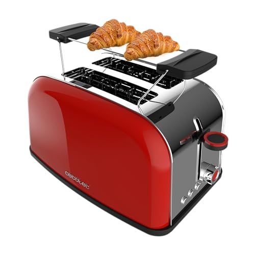 Cecotec Vertikaler Toaster Toastin' time 850 Red, 850W, Doppelter Kurzschlitz und breiter Schlitz von 3,8 cm, Obere Stäbe, Edelstahl, Automatische Abschaltung und Pop-up-Funktion, Krümelablage Cecotec Vertikaler Toaster Toastin' time 850 Red, 850W, Doppelter Kurzschlitz und breiter Schlitz von 3,8 cm, Obere Stäbe, Edelstahl, Automatische Abschaltung und Pop-up-Funktion, Krümelablage von Cecotec