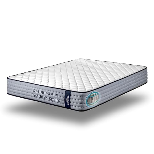 Cecotec Viscoelastische Matratze mit Taschenfedern Flow 6700 Hybrid 110x180. Mehrschichtig, Höhe 26 cm, Hohe Festigkeit, Unabhängigkeit der Liegeflächen, Atmungsaktivität, Doppelseitig Winter/Sommer von Cecotec