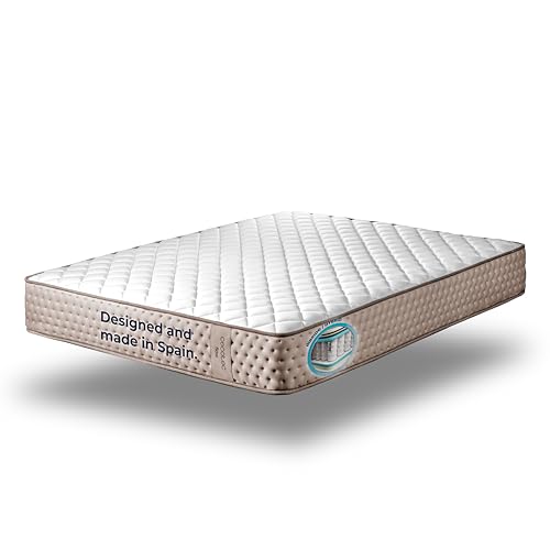 Cecotec Viskoelastische Matratze und Taschenfedern Flow 6790 Hybrid 135x190. Mehrschichtig, Höhe 26 cm, hohe Festigkeit, Unabhängigkeit Liegeflächen, Atmungsaktivität, Doppelseitigkeit Winter/Sommer von Cecotec