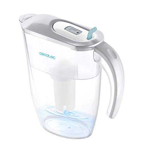 Cecotec Wasserfilterkanne H2ONature 2400 Active Pro. Experten-Vierstufenfilter, LCD-Anzeige, Maximales Fassungsvermögen 2,4 Liter ohne Filter, Abnehmbarer Deckel, Enthält 3 Filter von Cecotec