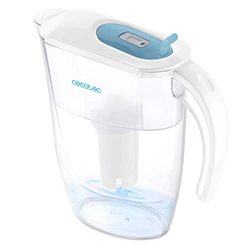 Cecotec Wasserfilterkanne H2ONature 2400 Active. Vierstufiger Filter, LCD-Anzeige, Maximales Fassungsvermögen 2,4 Liter ohne Filter, Abnehmbarer Deckel, Enthält 3 Filter von Cecotec