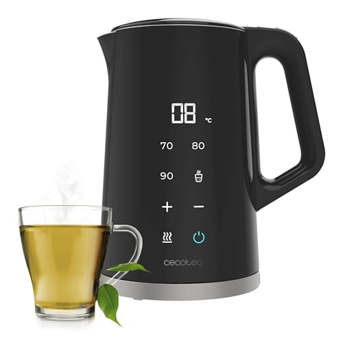 Cecotec Wasserkocher - 1,7L - Thermosense 800 Neo. 2200W Leistung, digitale Anzeige, Keep Warm-Funktion, Edelstahl-Innenraum, Cool-Touch und Temperaturregulierung von 40-100° von Cecotec