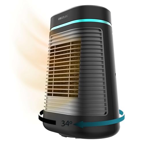 Cecotec Keramik-Tischheizgerät ReadyWarm 1550 Max Ceramic Rotate Smart, 1500W, Oszillation, 15m², LED-Anzeige, Timer, 3 Modi, Thermostat, Sicherheitsabschaltung, Überhitzungsschutz von Cecotec