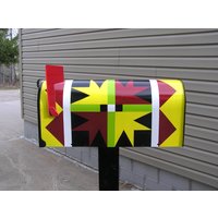 Quilt Muster Mailbox - Handgemalt Briefkasten Outdoor Dekor Quilt Muster Türkei Spuren G Ländliche Mailbox von CedarBreezes