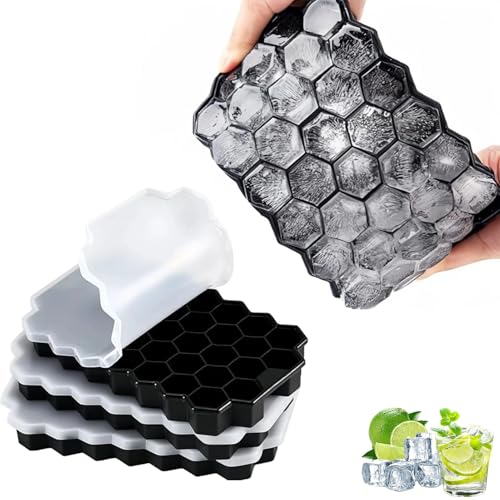 Ceeyoll 2 Stück Eiswürfelschalen für den Gefrierschrank mit Deckel,Eiswürfelform Silikon,Eiswürfelform,Es kann kleine Eiswürfel einfrieren und lässt sich leicht zerlegen und in eine Cocktail. von Ceeyoll