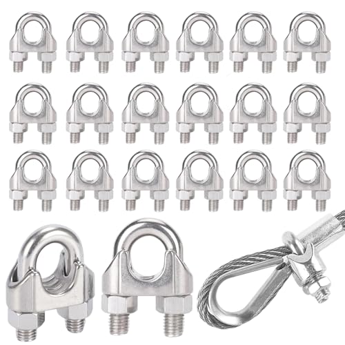 Ceeyoll 20 Stück Drahtseilklemme, Seilklemme, Stahlseil Klemme, Langlebig, Rostfrei und Korrosionsbeständig, Seilklemme Edelstahl, Zum Aufhängen Von Markisen, Wäscheleinen, Fixseilen Ceeyoll 20 Stück Drahtseilklemme, Seilklemme, Stahlseil Klemme, Langlebig, Rostfrei und Korrosionsbeständig, Seilklemme Edelstahl, Zum Aufhängen Von Markisen, Wäscheleinen, Fixseilen von Ceeyoll