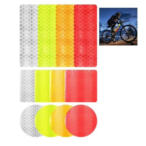 Ceeyoll 48 Stück Warnung Reflektierende Aufkleber,3 Formen Und 4 Farben Fahrrad Reflektor Aufkleber, Reflektorband Selbstklebend,Reflektierend und Wasserdicht,Motorrad, Helm, für Nachtsicherheit. Ceeyoll 48 Stück Warnung Reflektierende Aufkleber,3 Formen Und 4 Farben Fahrrad Reflektor Aufkleber, Reflektorband Selbstklebend,Reflektierend und Wasserdicht,Motorrad, Helm, für Nachtsicherheit. von Ceeyoll