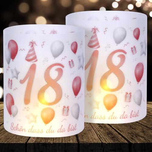 16 Windlichter Tischdeko Deko 18 Geburtstag Mann Frau 18 Geburtstag Tischdeko für Partys, Taufen, Kommunionen, Konfirmationen, Bar/Bat Mitzvahs Teelicht oder Kerzen Deko (Pink) von Cefoaie