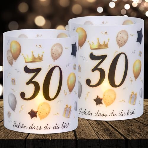 16 Windlichter Tischdeko Deko 30 Geburtstag Mann Frau 30 Geburtstag Tischdeko für Partys, Taufen, Kommunionen, Konfirmationen, Bar/Bat Mitzvahs Teelicht oder Kerzen Deko von Cefoaie