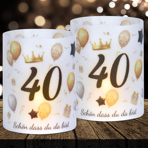 16 Windlichter Tischdeko Deko 40 Geburtstag Mann Frau 40 Geburtstag Tischdeko für Partys, Taufen, Kommunionen, Konfirmationen, Bar/Bat Mitzvahs Teelicht oder Kerzen Deko von Cefoaie
