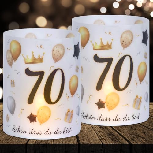 16 Windlichter Tischdeko Deko 70 Geburtstag Mann Frau 70 Geburtstag Tischdeko für Partys, Taufen, Kommunionen, Konfirmationen, Bar/Bat Mitzvahs Teelicht oder Kerzen Deko von Cefoaie