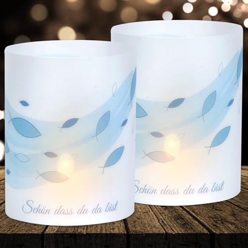 16 Windlichter Tischdeko Taufe Deko, Kommunion Deko, Erstkommunion Deko, Konfirmation Deko für Jungen und Mädchen, geeignet für Teelicht und Kerzen Deko von Cefoaie