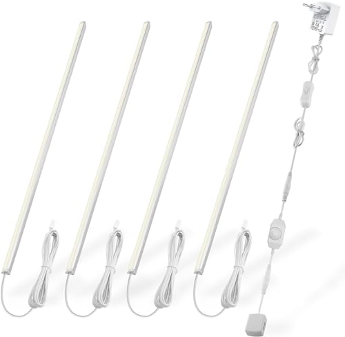 Cefrank V-Form LED-Beleuchtungsset - 4er-Set 30 cm Dimmbare, Nahtlose Unterbauleuchten - Elegante & Effiziente Beleuchtung - 1200lm, 12W (Warmweiß) von Cefrank