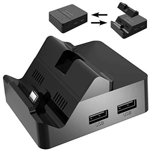 Cehensy Switch Docking Station, Dock für Nintendo Switch/OLED TV-Konsolenmodus, Tragbarer Ladestation HD Adapter kompatibel mit HD, USB 3.0 Anschluss,Type-C von YEVZYDC