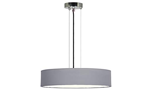 Zeitlose runde Pendelleuchte mit Stoffschirm in Grau Ø 50cm - satinierte Abdeckung für blendfreie Beleuchtung Zeitlose runde Pendelleuchte mit Stoffschirm in Grau Ø 50cm - satinierte Abdeckung für blendfreie Beleuchtung von meineWunschleuchte