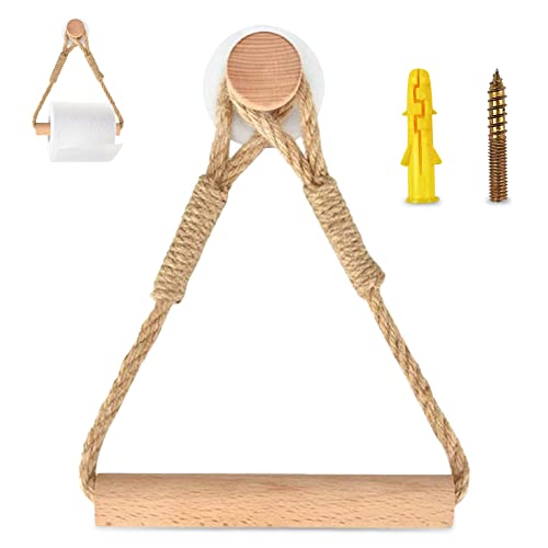 Ceisazira Toilettenpapierhalter, Klopapierhalter Ohne Bohren Klorollenhalter mit Seil Einfache und Schnelle Installation, WC Papier Halterung Saugnapf Holz Seil für Küche und Badzimmer Ceisazira Toilettenpapierhalter, Klopapierhalter Ohne Bohren Klorollenhalter mit Seil Einfache und Schnelle Installation, WC Papier Halterung Saugnapf Holz Seil für Küche und Badzimmer von Ceisazira