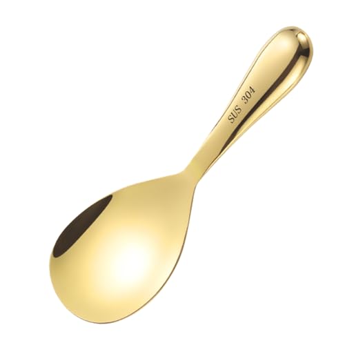 Ceiteo 8 Zoll Gold Reislöffel Küchenutensil, 304 Edelstahl Reisschaufel Kein Rost Reispaddel Löffel Reisspatel, Küche Servierlöffel für Reis von Ceiteo