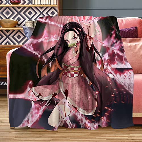 Weiche Anime-Überwurfdecke, strapazierfähige Manga-Flanell-Fleecedecke, bequeme Überwürfe für Couch, Sofa, Stuhl, Bett, Zuhause, Auto, Büro (152,4 cm, 127 cm) von Cejburw