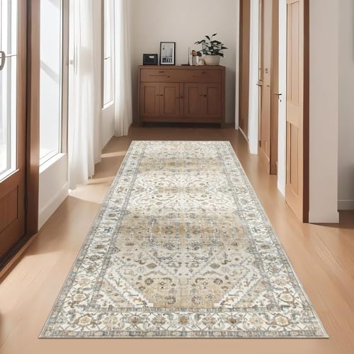 Cekene Boho Teppich Läufer Flur 80x200cm Küchenläufer Waschbar rutschfest Lang Weich Teppichläufer für Küche Eingang Schlafzimmer Wohnzimmer von Cekene