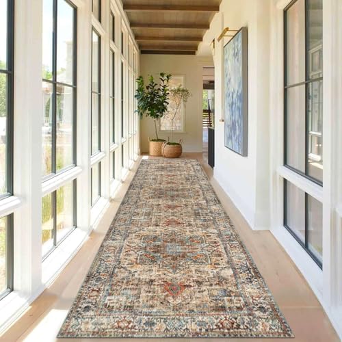 Cekene Teppich Läufer Flur rutschfest 80x300cm Boho Flauschig Küchenteppich Waschbar Lang Flur Teppich für Küche Eingang Schlafzimmer Wohnzimmer von Cekene