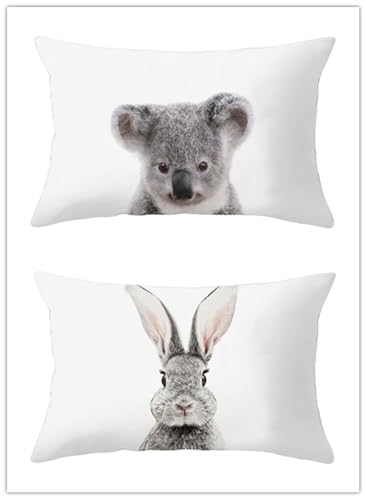 Cekog Koala Kaninchen Lendenwirbel-Kissenbezüge für den Außenbereich,Rechteckig Taille Kissenbezüge,30x50cm,2er-Set,Heimdekoration,Leinen Taille Kissenbezüge für Couch,Sofa,Stuhl,Garten Dekoration Cekog Koala Kaninchen Lendenwirbel-Kissenbezüge für den Außenbereich,Rechteckig Taille Kissenbezüge,30x50cm,2er-Set,Heimdekoration,Leinen Taille Kissenbezüge für Couch,Sofa,Stuhl,Garten Dekoration von Cekog