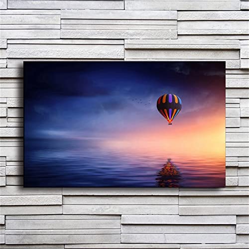 Diamond Painting Set, Heißluftballon Sonnenuntergang DIY 5D Diamant Painting Bilder Kristall Strass Stickerei Diamant Malerei Kits für Wohnzimmer Schlafzimmer Büro Wand Dekoration Round Drill 40x80cm von Cekog