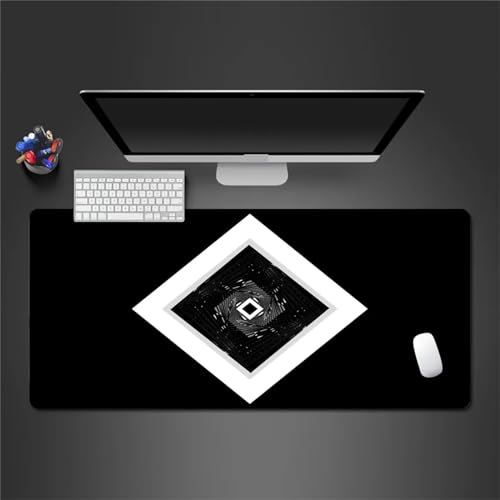 Gaming Mauspad 900x400x3mm,Schwarz und Weiß Abstrakt XXL Mousepad,Rutschfest Tischunterlage Large Size Groß,verbessert Präzision und Geschwindigkeit,abwaschbar - für Heimbüro Maus und Tastatur von Cekog