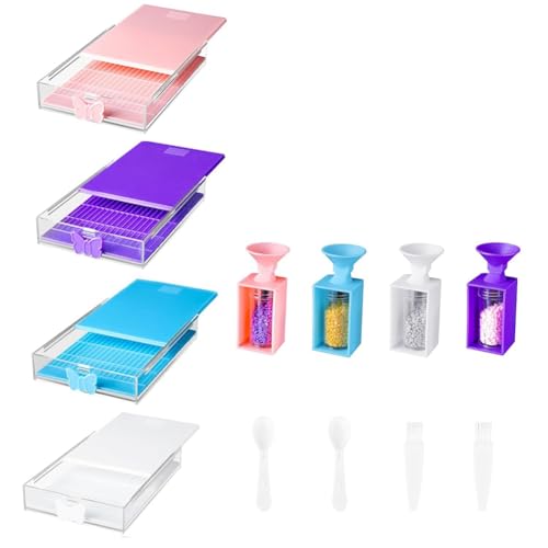 Celabie 12er-Pack Stapelbare Trabricks-Diamant-Kunsttabletts mit Deckel, Diamant-Malerei-Kunst-Sets für Erwachsene zum Selbermachen Von Kunsthandwerk E von Celabie
