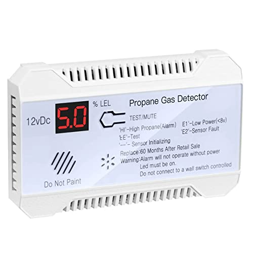 Celabie Propan Detektor 12V LPG Erdgas Sensor Leckage Alarm 85DB Sirene für Auto RV Home Digital Propan Tester Meter() von Celabie