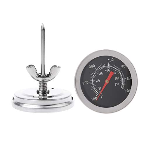 Thermometer, Edelstahl-Ofenthermometer BBQ Smoker Grill Temperaturanzeige 50~350 ℃, 100 bis 700 ℉ von Celan