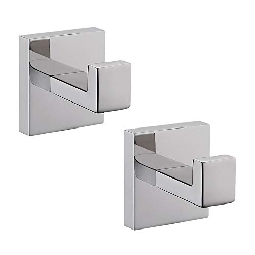 Celbon 2PC Handtuchhaken ohne Bohren,Kleiderhaken Selbstklebend Bademantelhaken 304 SUS Edelstahl für Bad Und Chrom-Finish … (2PC, Wandmontiertes) von Celbon