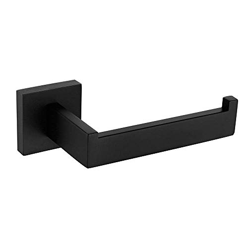 Celbon 304 Edelstahl Schwarz Toilettenpapierhalter,Wandmontiertes Modern Klopapierhalter Klorollenhalter Quadrat for Badezimmer (Schwarz) von Celbon