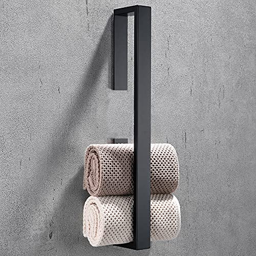 Celbon Handtuchhalter Selbstklebend für Badezimmer SUS304 Edelstahl Handtuchring und Küche ohne Bohren 30cm (Schwarz 40CM) von Celbon