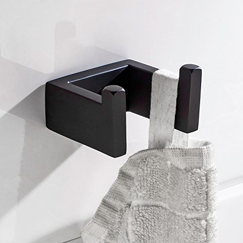 Celbon SUS 304 Edelstahl Handtuchhaken Wandmontiertes,Schwarz Finish Kleiderhaken Bademantelhaken Edelstahl für Bad Badezimmer von Celbon