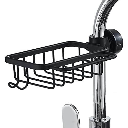 Celbon Spülbecken Organizer Schwammhalter Küche Spülablage Caddy Ordnungshelfer Wasserhahn Lagerregal Aluminium,Seifenhalter Hängend ohne Bohren von Celbon