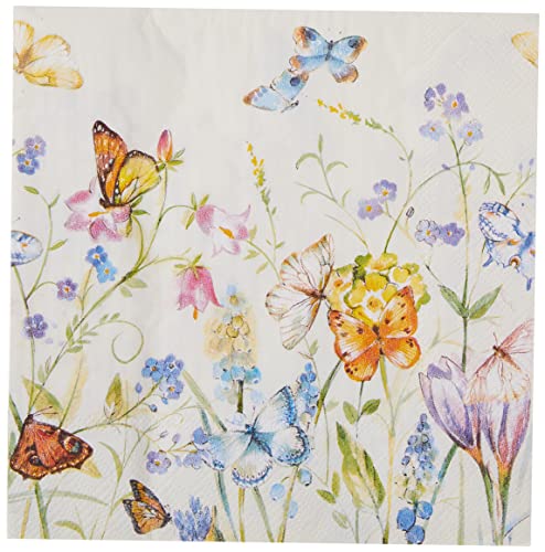 Celebrate the Home L727590 Papierservietten, 20 Stück, 3-lagig, Schmetterlinge und Blüten von Boston International