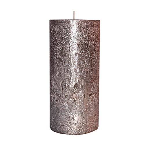 Kerze Deko Stumpenkerze Rustic metallic rose 70 / 150 von Celebration